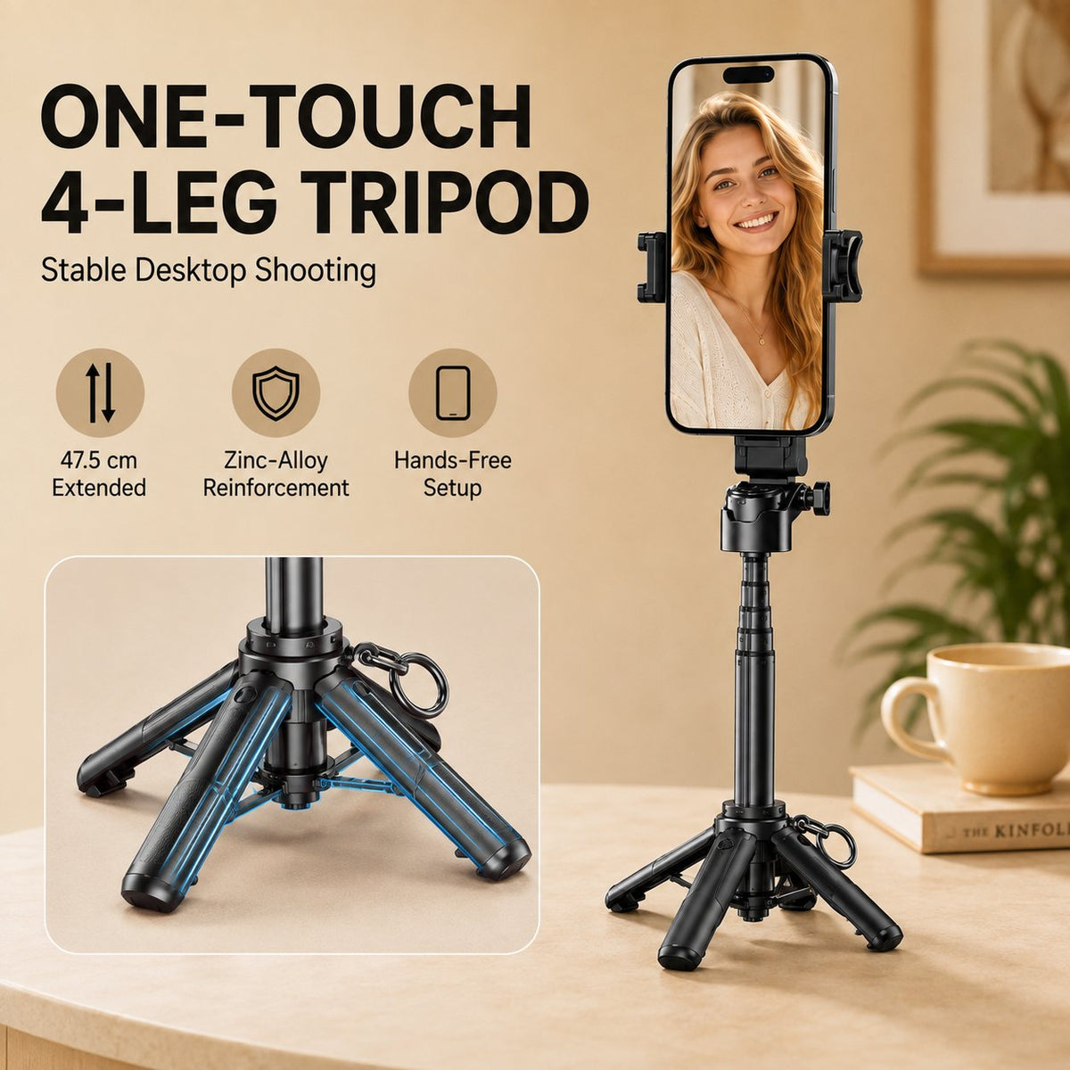 📸 WONEW Z3 Magnetic Selfie Stick Tripod – Zoomable Mini Palm Grip with Focus Adjustment Dial, 360° Rotation Stand, Bluetooth Remote & Universal MagSafe Phone Mount for Travel & Vlogging