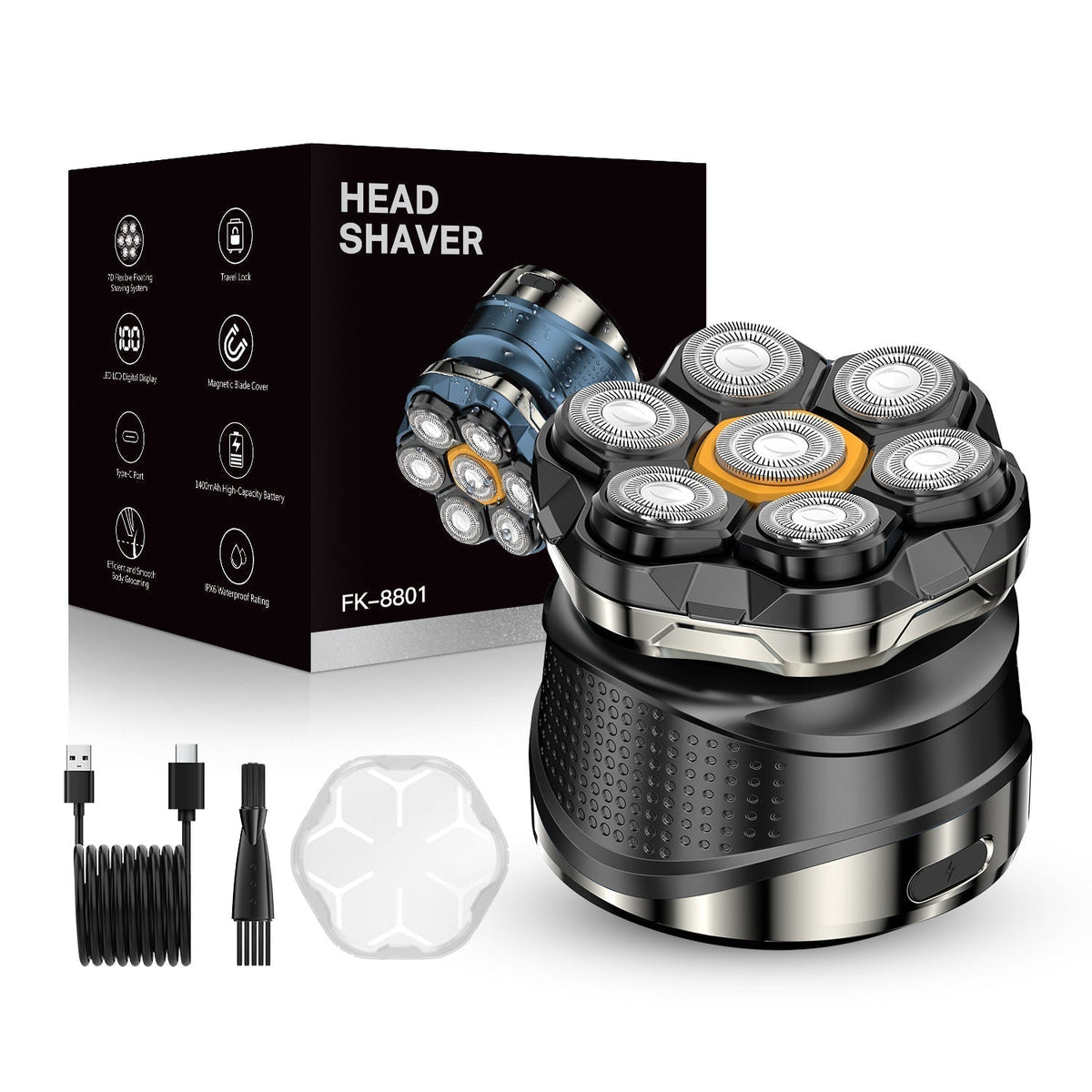 Free Shipping🔥 7D Electric Head Shaver for Men | Wet & Dry Rotary Razor