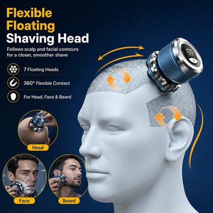 Free Shipping🔥 7D Electric Head Shaver for Men | Wet & Dry Rotary Razor