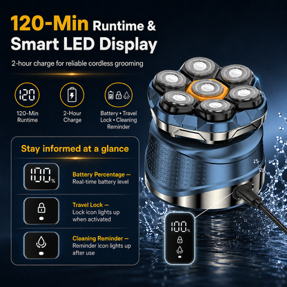 Free Shipping🔥 7D Electric Head Shaver for Men | Wet & Dry Rotary Razor