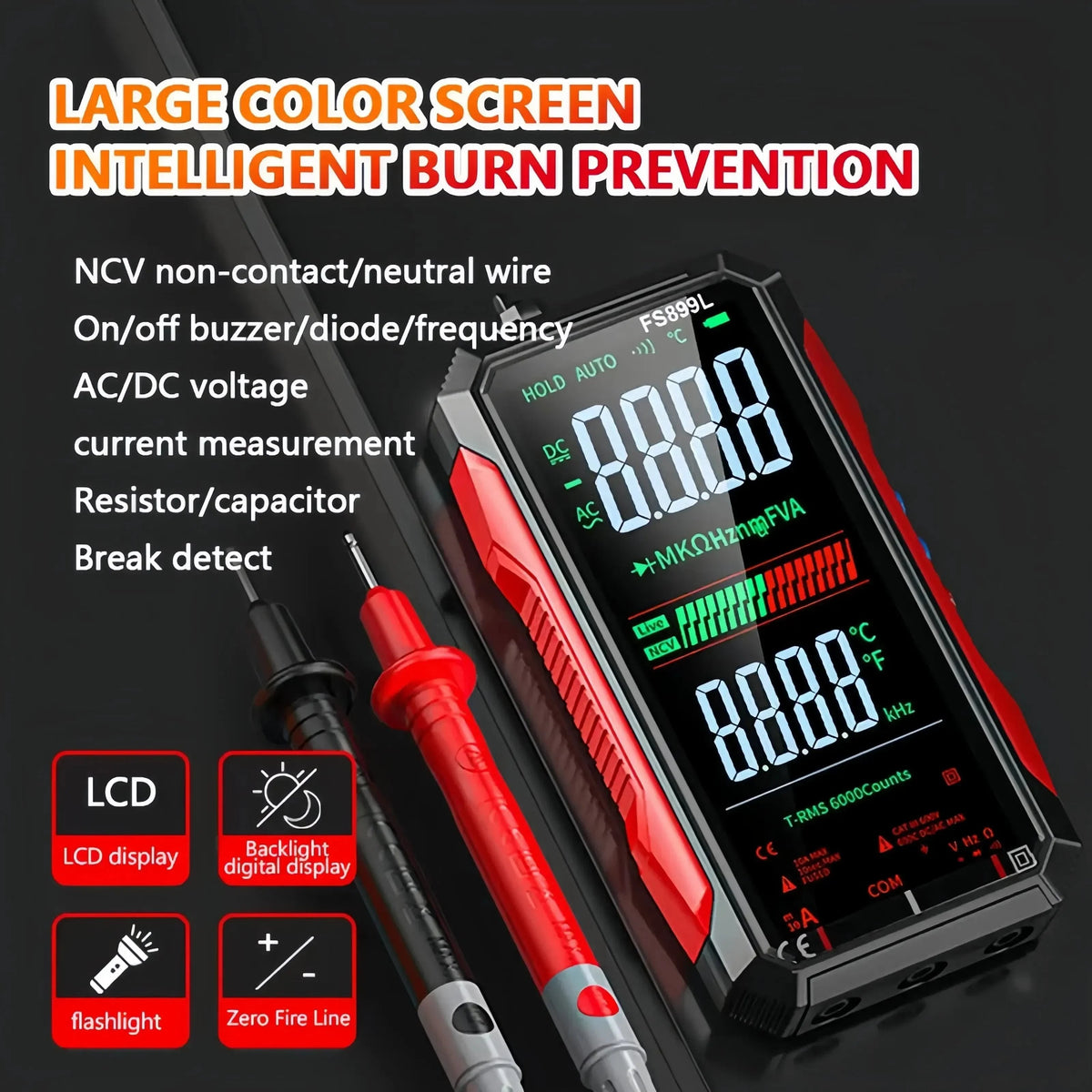 Fully Automatic True RMS (TRMS) 6000 Count Digital Voltmeter
