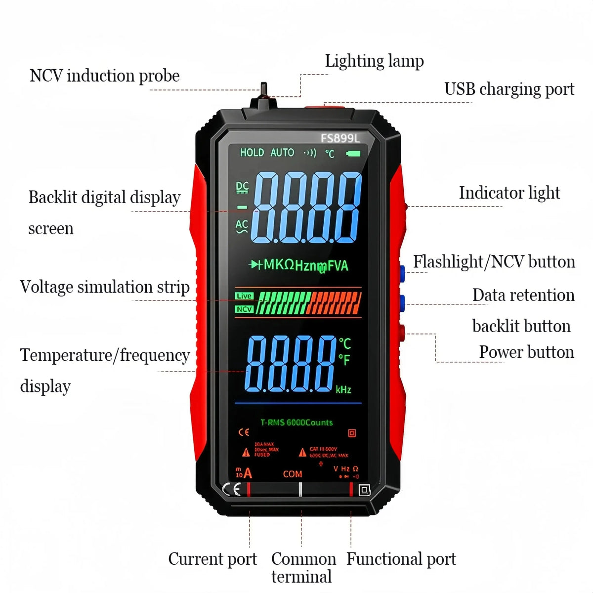 Fully Automatic True RMS (TRMS) 6000 Count Digital Voltmeter