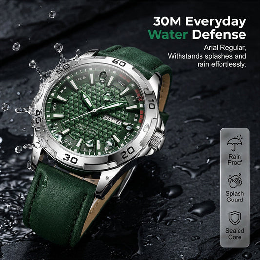 ⌚LIMITED-TIME50% OFF!💥Men's Luminous Quartz 30M Sports Wristwatch – 3D Geometric Dial, Anti-Scratch, Water Resistant ✨